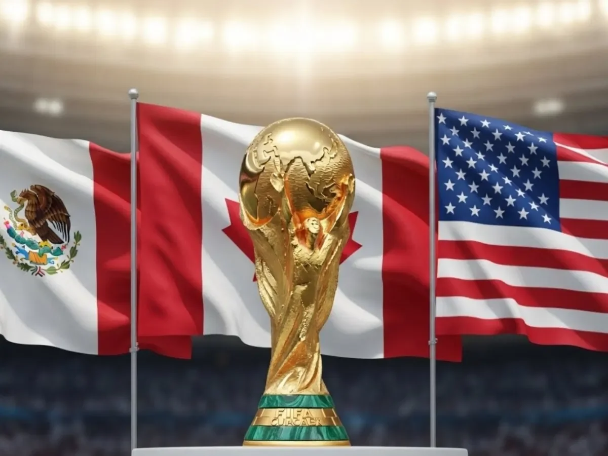 Logotipo oficial de FansOrbit presidiendo el Hub interactivo del Mundial 2026 en junio de 2026, con pantallas de estadísticas avanzadas, las interfaces de Tier List y Dream Team Leyendas, el calendario de partidos y el trofeo de la Copa del Mundo de la FIFA junto a consolas y botas de fútbol firmadas para los sorteos del ranking.